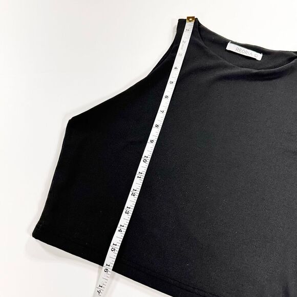 ReoRia black sleeveless racer back tank crop top L - Picture 7 of 7